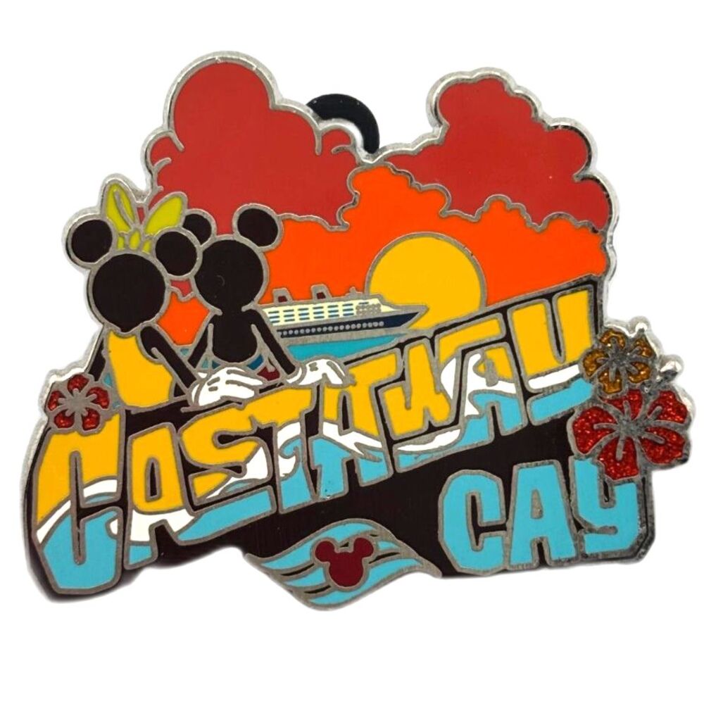 Disney Cruise Line "Castaway Cay" Mickey & Minnie Mouse Sunset Pin